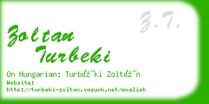 zoltan turbeki business card